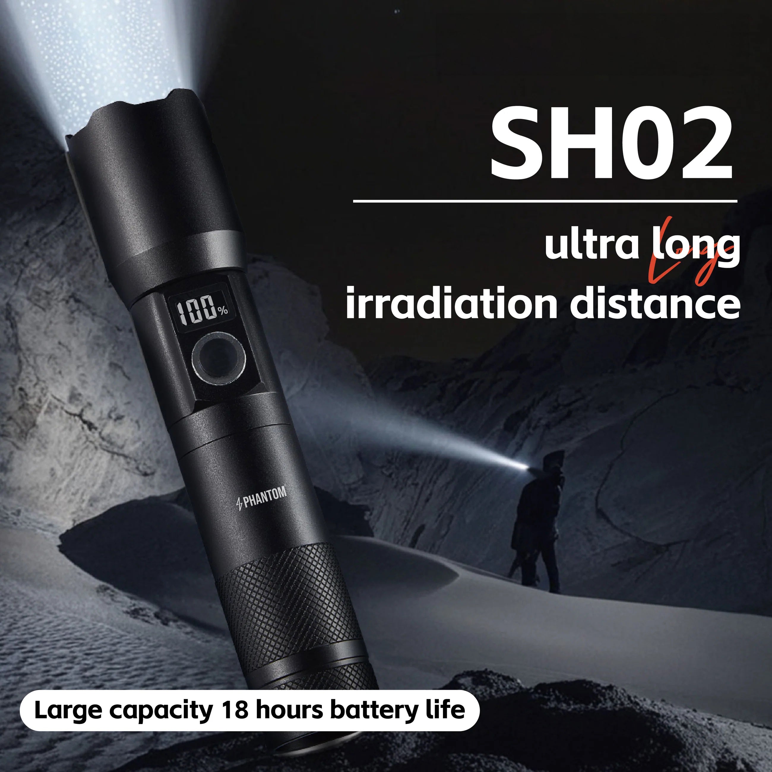AIGO SH02 Power Display Flashlight